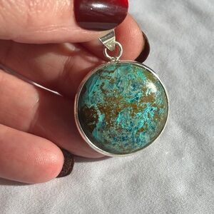 Sterling Silver Chrysocolla Pendant Necklace